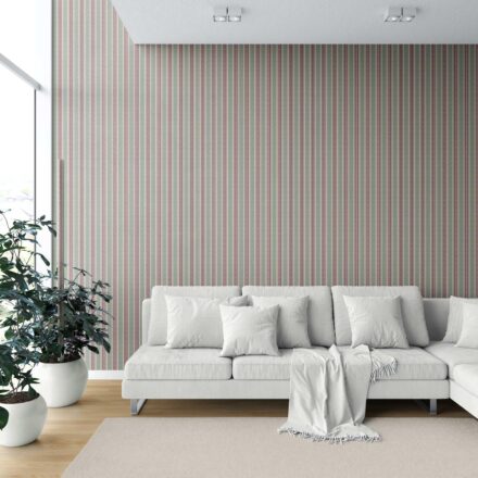 'Avrile' Geometric Striped Wallpaper (Deep Pink/ Green) - Image 2