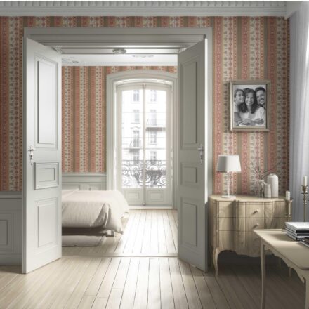 'Whimsy' Vintage Bohemian Striped Wallpaper (Red/ Orange/ Green/ Yellow/ Brown) - Image 4