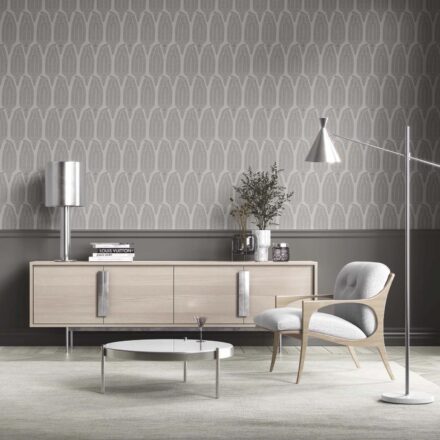 'Sehar' Neutral Paisley Floral Wallpaper (Dove Gray/ Pale Silver)