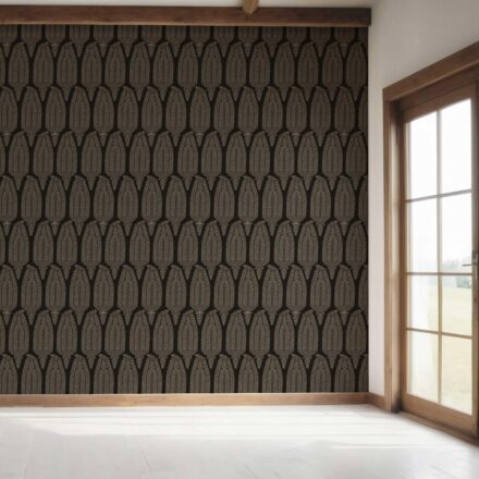 'Quiet Echo' Neutral Paisley Floral Wallpaper (Black/ Beige) - Image 7