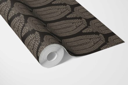 'Quiet Echo' Neutral Paisley Floral Wallpaper (Black/ Beige) - Image 3