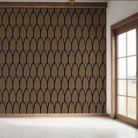 'Earthen' Paisley Floral Wallpaper (Coffee Brown/ Gold) - Image 7