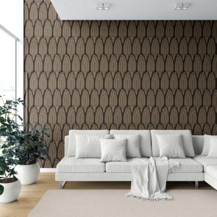 'Earthen' Paisley Floral Wallpaper (Coffee Brown/ Gold) - Image 6