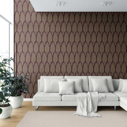 'Soft Ballad' Paisley Floral Wallpaper (Deep Purple/ Burgundy/ Gold) - Image 6