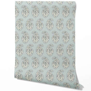 'Soria' Paisley Floral Print Wallpaper (Blue/ Green/ Gray)
