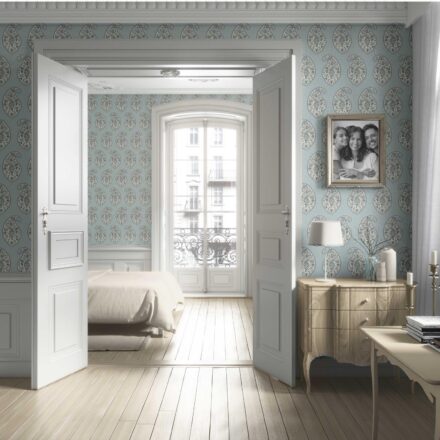 'Soria' Paisley Floral Print Wallpaper (Blue/ Green/ Gray) - Image 4