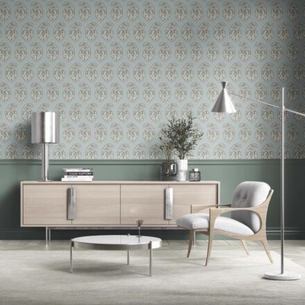 'Soria' Paisley Floral Print Wallpaper (Blue/ Green/ Gray) - Image 2