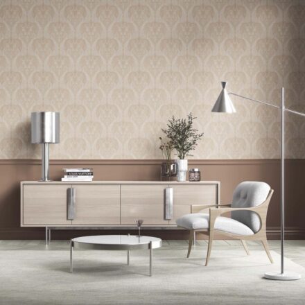 'Rustic Chino' Neutral Paisley Floral/ Damask Patterned Wallpaper (Beige/ Soft Taupe) - Image 2