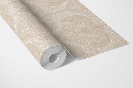 'Rustic Chino' Neutral Paisley Floral/ Damask Patterned Wallpaper (Beige/ Soft Taupe) - Image 3