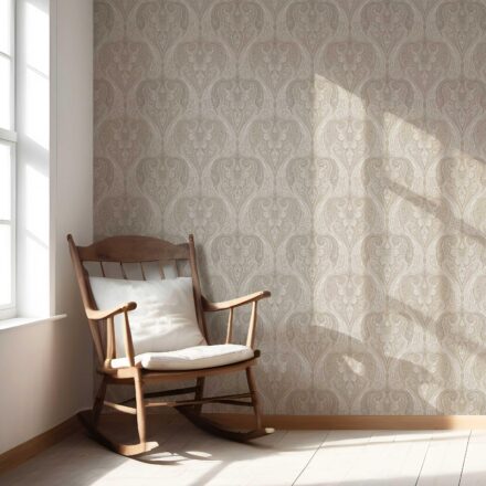 'Nilva' Neutral Paisley Floral/ Damask Patterned Wallpaper (Brown/ Beige) - Image 5