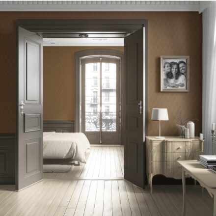 'Ellora' Neutral Self-Patterned Damask Floral Wallpaper (Brown/ Deep Bronze) - Image 4