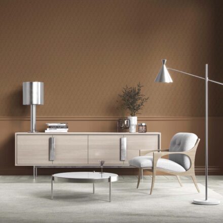 'Ellora' Neutral Self-Patterned Damask Floral Wallpaper (Brown/ Deep Bronze) - Image 2