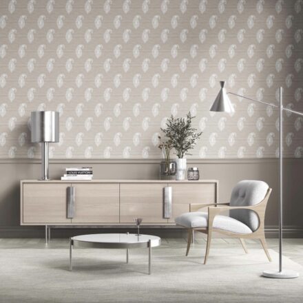 'Cypress Moon' Neutral Paisley Floral Wallpaper (Beige/ Warm Gray/ Taupe/ White) - Image 2