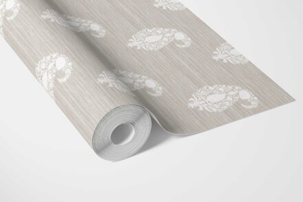 'Cypress Moon' Neutral Paisley Floral Wallpaper (Beige/ Warm Gray/ Taupe/ White) - Image 3