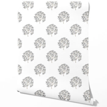 'Charbagh' Neutral Floral Block Print Wallpaper (Gray/ Brown)