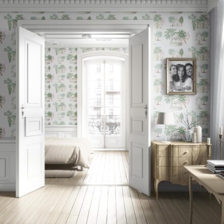 'Cadence' Floral Botanical Patterned Wallpaper (Pink/ Red/ Green/ White) - Image 4