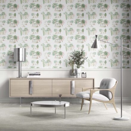 'Cadence' Floral Botanical Patterned Wallpaper (Pink/ Red/ Green/ White) - Image 2