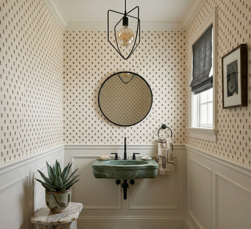 Powder room wallpaper