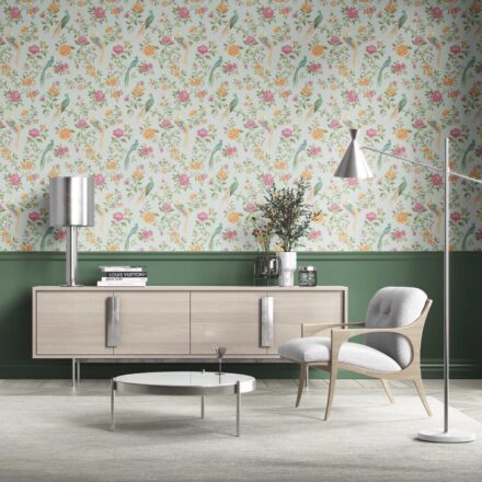 'Toucans' Floral Chinoiserie/ Nature Bird Print Wallpaper (Duck Egg Blue/ Pink/ Green/ Yellow) - Image 2