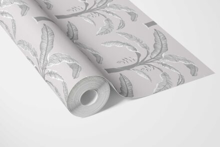'Asprilla' Floral/ Botanical Palm Trees Patterned Wallpaper (Gray) - Image 3