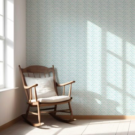 'Pitaya' Geometric Zigzag/ Chevron Wallpaper (Blue) - Image 5