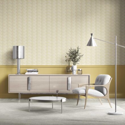 'Vamizi' Geometric Zigzag/ Chevron Wallpaper (Yellow) - Image 3