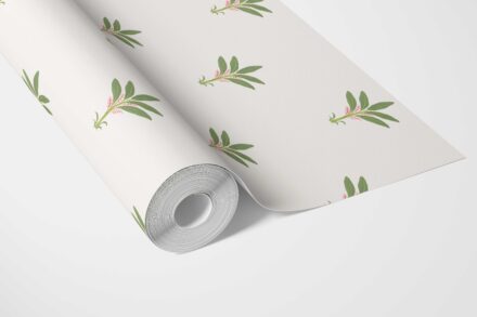 'Dorothy' Vintage-Inspired Floral Block Print Wallpaper (White/ Green/ Pink) - Image 3