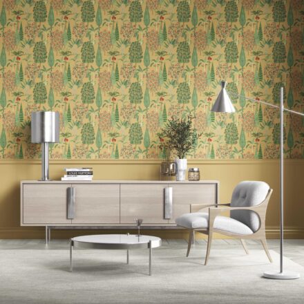 'Surinam' Tropical Floral/ Botanical Wallpaper (Yellow/ Green/ Pink/ Red)