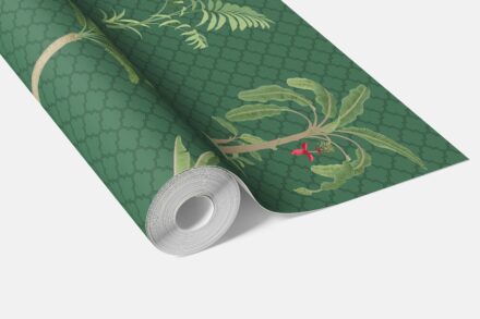'Broadway' Botanical/ Floral Block Print Wallpaper (Emerald Green) - Image 3