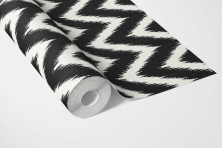 'Dazzle' Neutral Chevron/ Zigzag Geometric Wallpaper (Black/ White) - Image 3