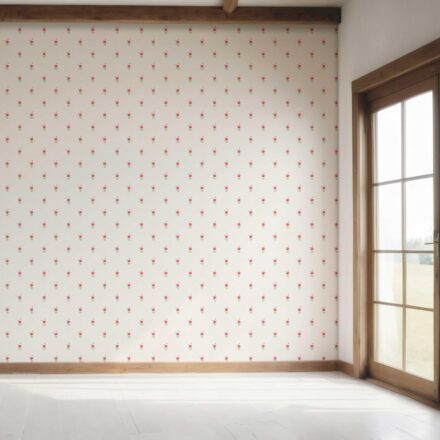 'Purace' Vintage-Inspired Floral Block Print Wallpaper (White/ Pink/ Green) - Image 7