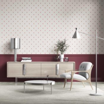 'Purace' Vintage-Inspired Floral Block Print Wallpaper (White/ Pink/ Green)