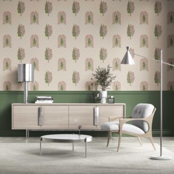 'Sahaar' Botanical/ Floral Print Wallpaper (Beige/ Pink/ Green)