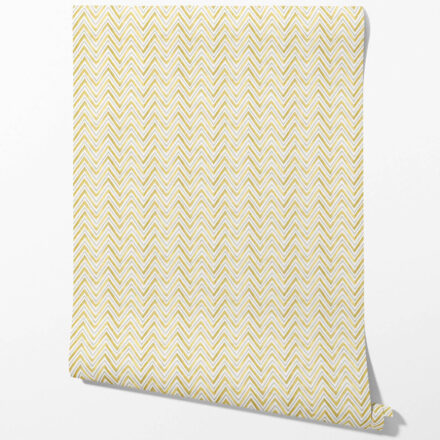 'Vamizi' Geometric Zigzag/ Chevron Wallpaper (Yellow)