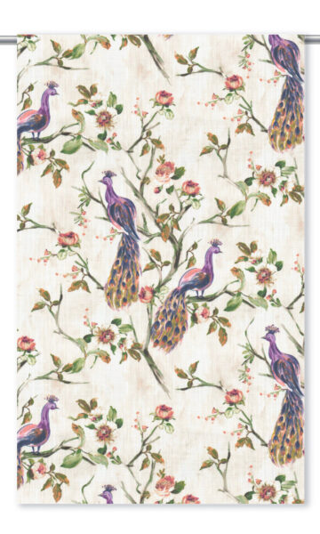 'Melfi' French Country Print Custom Drapes (Orange/ Green/ Purple)