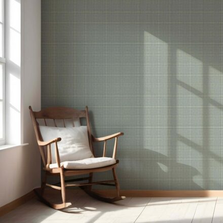 'Gentle Tide' Textured Check/ Geometric Wallpaper (Sage Green) - Image 5