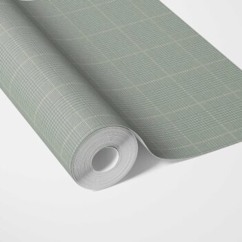 'Gentle Tide' Textured Check/ Geometric Wallpaper (Sage Green)