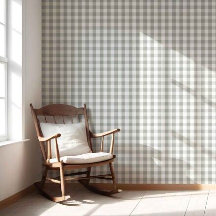 'Carousel' Geometric Gingham Wallpaper (Gray) - Image 5