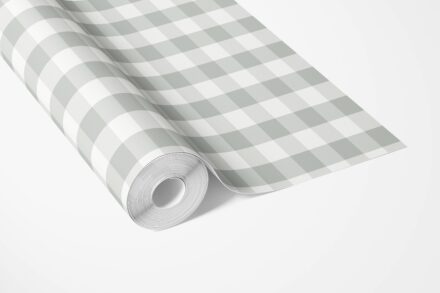 'Carousel' Geometric Gingham Wallpaper (Gray) - Image 3