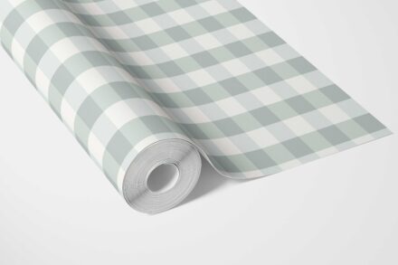 'Flyway' Geometric Gingham Wallpaper (Powder Blue) - Image 3