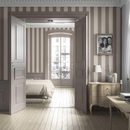 'Kuhana' Neutral Geometric Striped Wallpaper (Cream/ Taupe Gray/ Brown) - Image 4