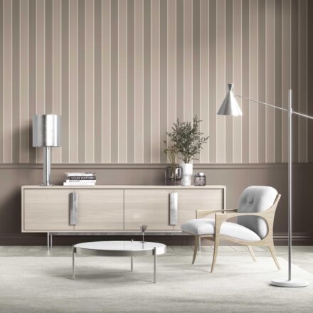 'Cierzo' Neutral Geometric Striped Wallpaper (Taupe Gray/ Brown) - Image 2