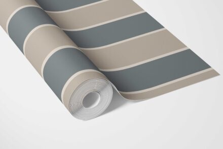 'Seafarer' Neutral Geometric Striped Wallpaper (Stone Blue/ Beige) - Image 5