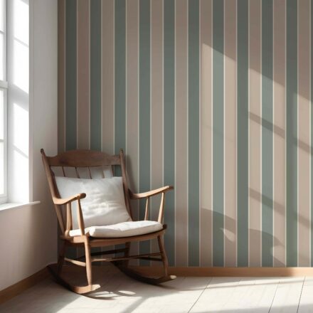 'Kumasi' Geometric Striped Wallpaper (Green / Beige) - Image 4