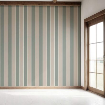 'Kumasi' Geometric Striped Wallpaper (Green / Beige) - Image 7
