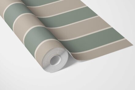 'Kumasi' Geometric Striped Wallpaper (Green / Beige) - Image 5