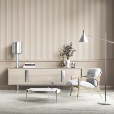 'Rayo Sol' Neutral Geometric Striped Wallpaper (Beige/ Cream) - Image 2