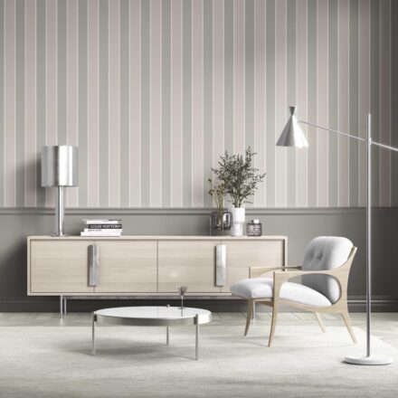 'Crusade' Neutral Geometric Striped Wallpaper (Gray/ Beige/ Taupe) - Image 2