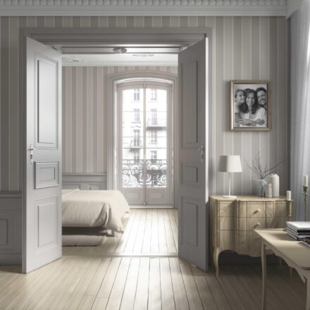 'Soft Glow' Neutral Geometric Striped Wallpaper (Beige/ Greige/ Taupe) - Image 3