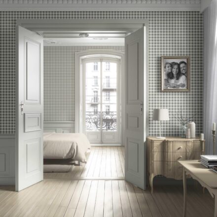 'Summer Acacia' Gingham Checkered Wallpaper (Olive Green) - Image 5
